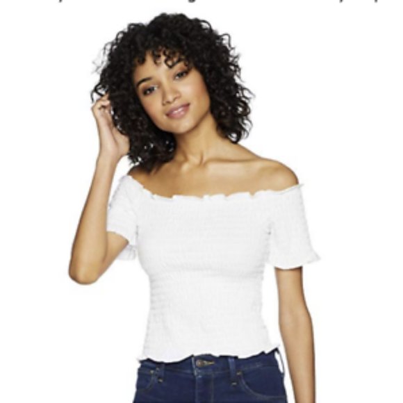 BB Dakota Sage White Smocked Top - Picture 3 of 8